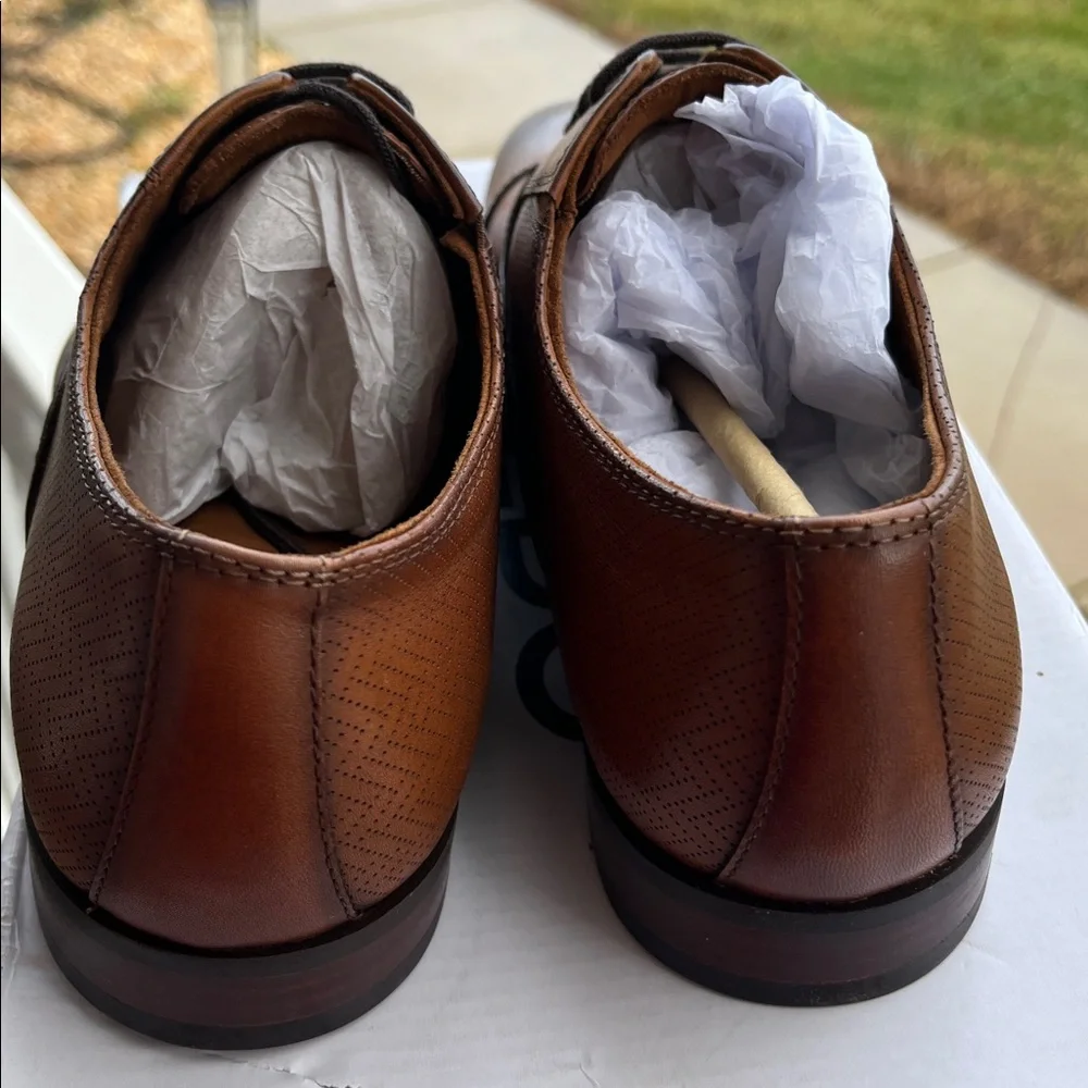 ALDO NEW Men's Albeck Classic Cognac Leather Men's Oxford Shoes, Men’s Size 9.5